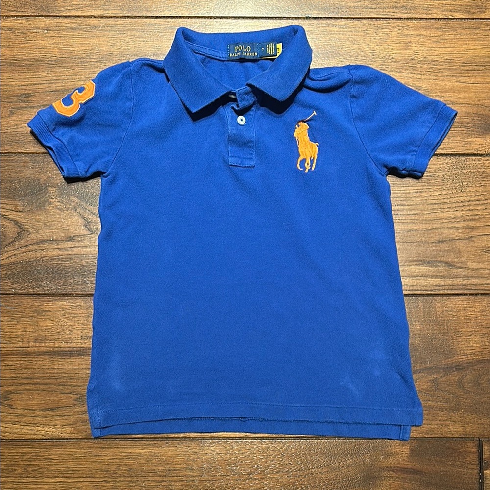 Polo by Ralph Lauren Blue and Orange Sporty Polo